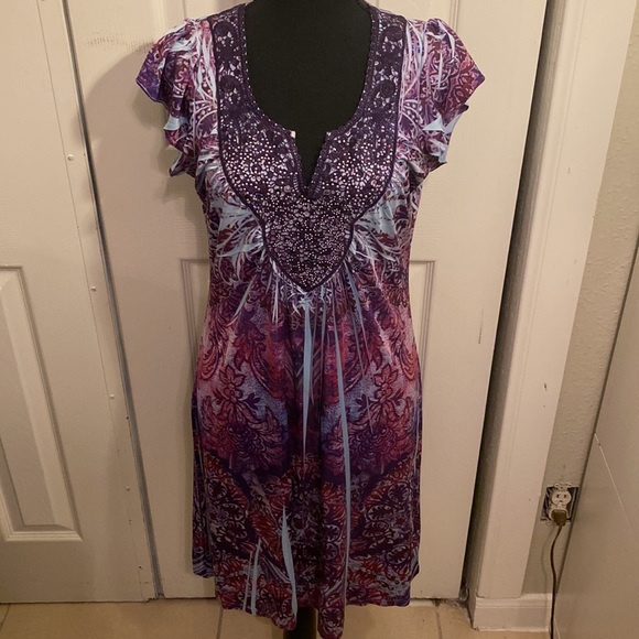 Apt 9 | women’s dress| mid length | small | multi-purple - Picture 2 of 9